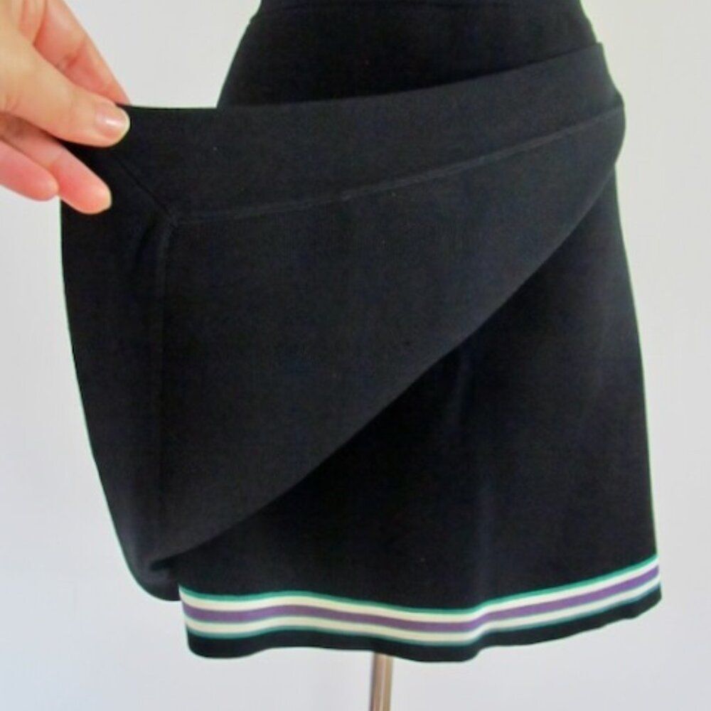 Sandro Paris Elodie Striped Crossover Skirt Noir Stripe Sz M = 2 - Picture 11 of 16